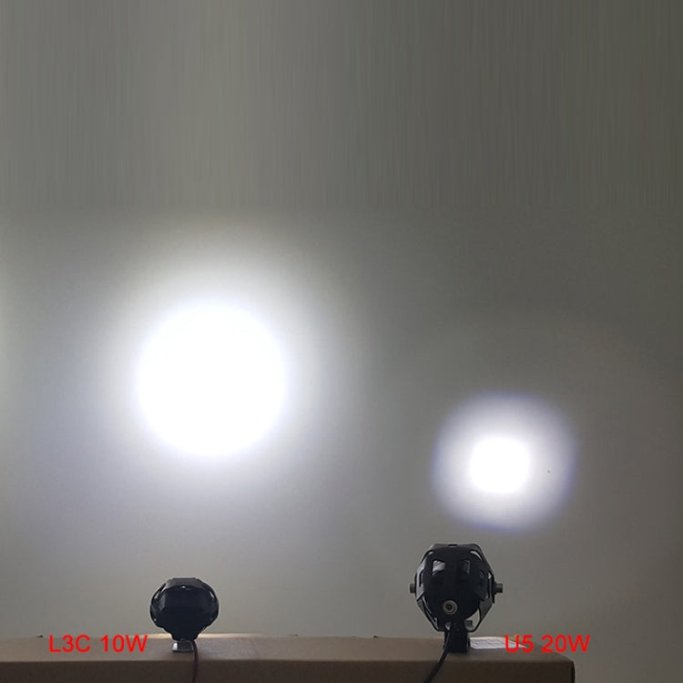 2 PCS L3C 8-85V / 16W / 5000K / 2000LM Motorcycle IP65 Waterproof External LED Spotlight, L3C