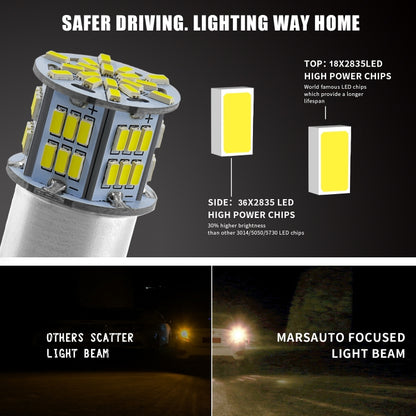 1 Pair E0052 9-14V 1157-54SMD-2835 6000K 1080LM White Light Car Decoding Brake Driving Light, E0053