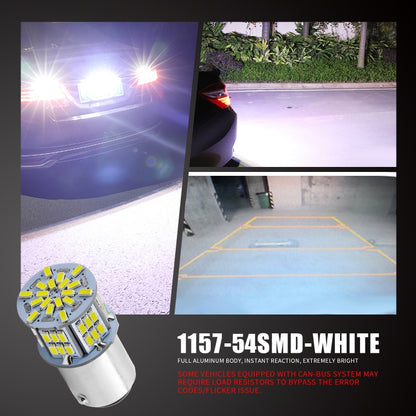 1 Pair E0052 9-14V 1157-54SMD-2835 6000K 1080LM White Light Car Decoding Brake Driving Light, E0053