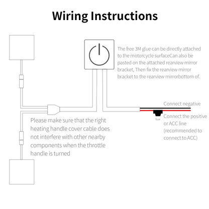 WUPP CS-974B1 Motorcycle Modified Hook and Loop Fastener Intelligent Electric Heating Hand Cover Heated Grip with Three Gear Temperature Control, CS-974B1