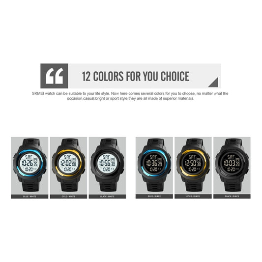 SKMEI 1731 Triplicate Round Dial LED Dual Time Digital Display Luminous Electronic Watch