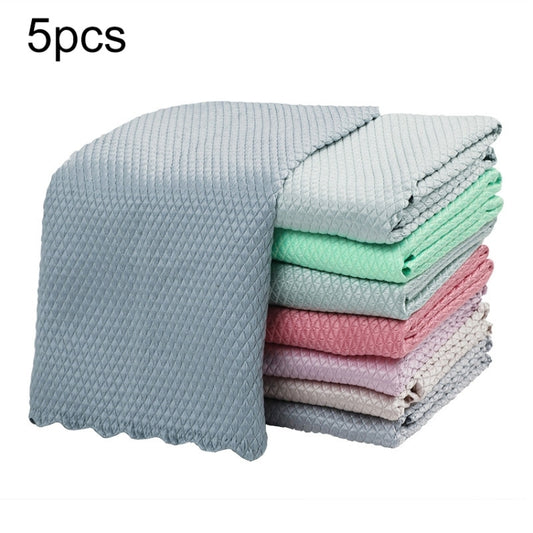 Non-Marking And Easy-To-Dry Fish Scale Rags Kitchen Cleaning Towels, Random Color Delivery, 5pcs, 10pcs, 20pcs
