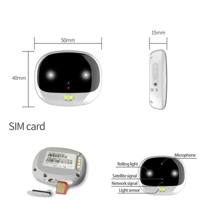 جهاز تتبع الحيوانات الأليفة ReachFar RF-V47 IP67 متعدد الوظائف GPS صغير الحجم مع ضوء LED ومشبك خلفي