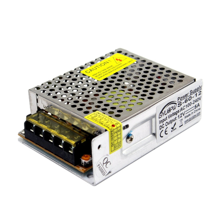 LED Regulated Switching Power Supply, Size: 110 x 79 x 36mm, S-48-12 DC12V 4A 48W, S-60-12 DC12V 5A 60W, S-48-24 DC24V 2A 48W, S-60-24 DC24V 2.5A 60W, S-72-24 DC24V 3A 72W