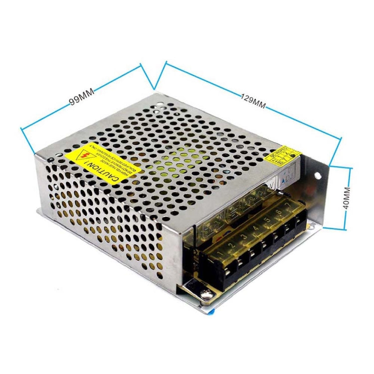 LED Regulated Switching Power Supply, Size: 129 x 99 x 40mm, S-72-12 DC12V 6A 72W, S-120-12 DC12V 10A 120W, S-72-24 DC24V 3A 72W, S-100-24 DC24V 4.2A 100W, S-120-24 DC24V 5A 120W