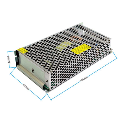 مزود طاقة تبديل منظم بمصابيح LED، الحجم: 199 × 98 × 42 مم، S-100-5 DC5V 20A 100W، S-150-5 DC5V 30A 150W، S-120-12 DC12V 10A 120W، S-150-12 DC12V 12.5A 150W، S-180-12 DC12V 15A 180W، S-200-12 DC12V 16.7A 200W، S-120-24 DC24V 5A 120W ...