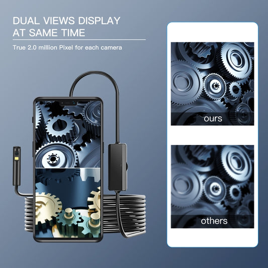 AN100 3 in 1 IP68 Waterproof USB-C / Type-C + Micro USB + USB Dual Cameras Industrial Didital Endoscope with 9 LEDs, Support Android System, Lens Diameter: 5.5mm
