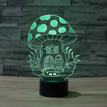 Black Base Creative 3D LED Decorative Night Light, USB with Touch Button Version
