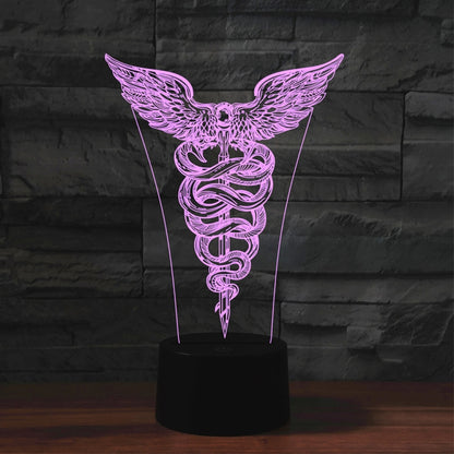 Black Base Creative 3D LED Decorative Night Light, USB with Touch Button Version