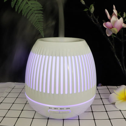 مرطب هواء مجوف LED سعة 400 مل، جهاز تنقية هواء برائحة عطرية من خشب الحبوب، مزود بإضاءة LED ملونة، قابس الاتحاد الأوروبي، قابس المملكة المتحدة، قابس الولايات المتحدة