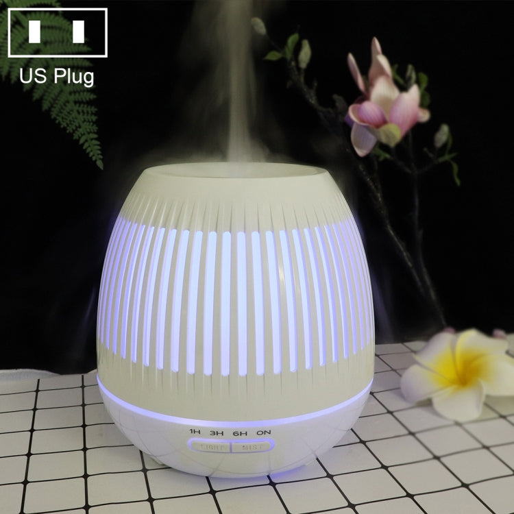 مرطب هواء مجوف LED سعة 400 مل، جهاز تنقية هواء برائحة عطرية من خشب الحبوب، مزود بإضاءة LED ملونة، قابس الاتحاد الأوروبي، قابس المملكة المتحدة، قابس الولايات المتحدة