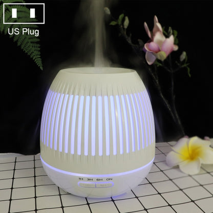 مرطب هواء مجوف LED سعة 400 مل، جهاز تنقية هواء برائحة عطرية من خشب الحبوب، مزود بإضاءة LED ملونة، قابس الاتحاد الأوروبي، قابس المملكة المتحدة، قابس الولايات المتحدة