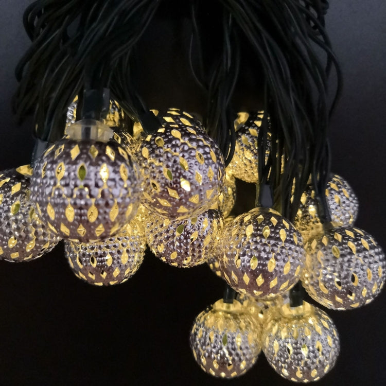سلسلة مصابيح LED خارجية مجوفة صغيرة من Ironwork لتزيين الحدائق والمهرجانات مع جهاز تحكم عن بعد، صندوق بطارية مقاوم للماء 40 مصباح LED، صندوق بطارية مقاوم للماء 50 مصباح LED