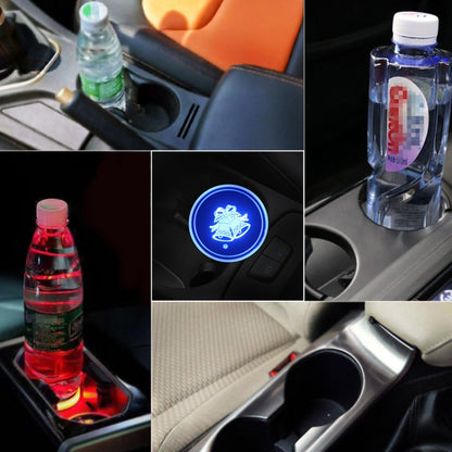 Car AcrylicColorful USB Charger Water Cup Groove LED Atmosphere Light, Bell, Santa Claus, Christmas Deer, Christmas Hat, Christmas Tree, Christmas, Glove, Socks, Snowflake, English Deer, English Christmas, English Tree
