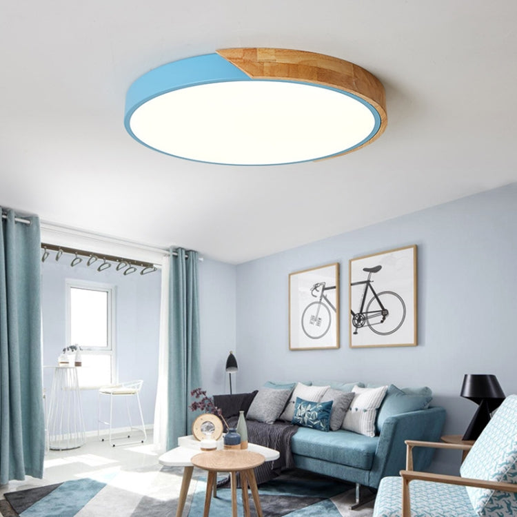 Wood Macaron LED Round Ceiling Lamp, White Light, 23cm, 30cm, 40cm, 50cm, 60cm