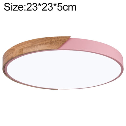 Wood Macaron LED Round Ceiling Lamp, Stepless Dimming