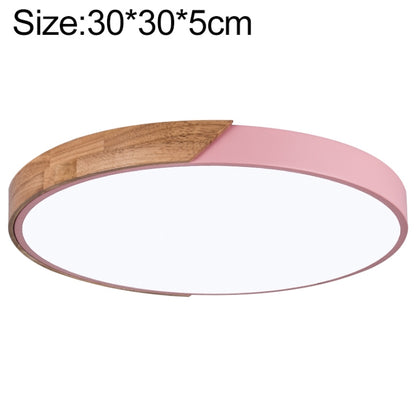 Wood Macaron LED Round Ceiling Lamp, Stepless Dimming