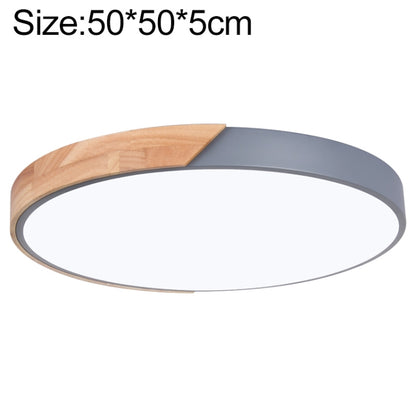 Wood Macaron LED Round Ceiling Lamp, Stepless Dimming