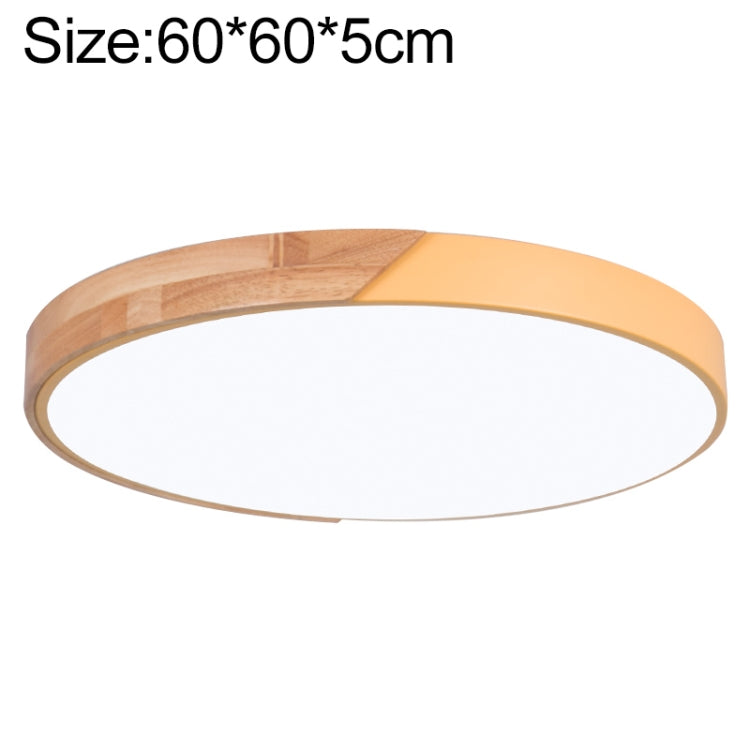 Wood Macaron LED Round Ceiling Lamp, Stepless Dimming