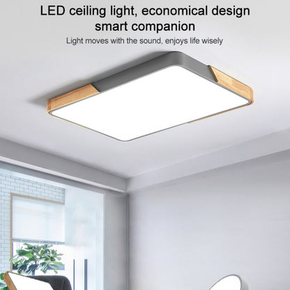 Wood Macaron LED Rectangle Ceiling Lamp, White Light, 88x62cm, 110x70cm