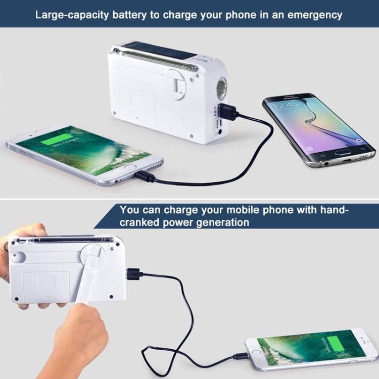 RD-638T Two-band Solar Powered AM / FM Radio Player Flashlight with Dynamo Function
