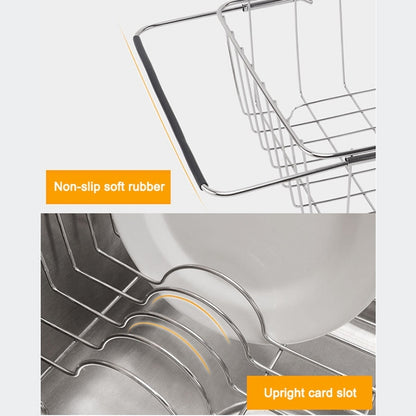 Kitchen Dish Drainer Sink Drain Basket Washing Vegetable Fruit Drying Holder Stainless Steel Adjustable Rack, Arch Net Style, Flat Bottom Style, Ordinary Style