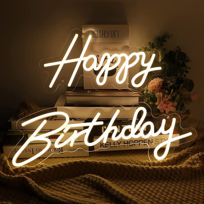 مصباح نيون LED مزخرف لحفلة عيد ميلاد سعيد