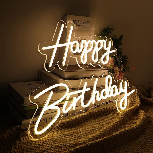 مصباح نيون LED مزخرف لحفلة عيد ميلاد سعيد