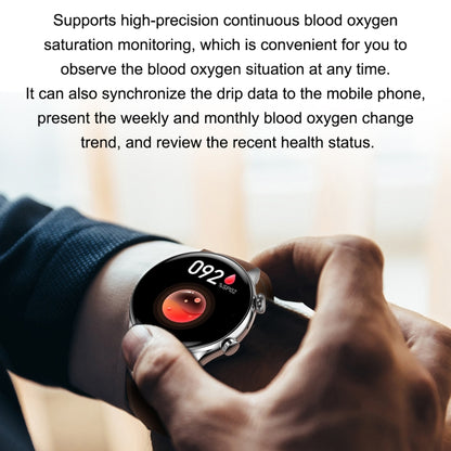 HK8Pro 1.36 inch AMOLED Screen Leather Strap Smart Watch, Support NFC Function / Blood Oxygen Monitoring