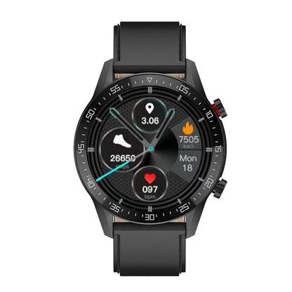 SK7Plus 1.28 inch IPS Screen Leather Strap Smart Watch, Support Bluetooth Call/Sleep Monitoring