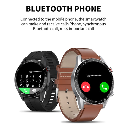 SK7Plus 1.28 inch IPS Screen Leather Strap Smart Watch, Support Bluetooth Call/Sleep Monitoring