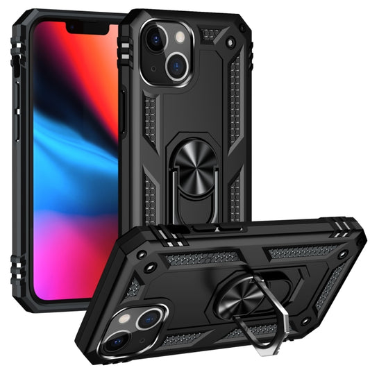 جراب هاتف مقاوم للصدمات مصنوع من مادة TPU + PC مع حامل حلقي، مناسب لأجهزة iPhone 14 وiPhone 14 Plus وiPhone 14 Pro وiPhone 14 Pro Max