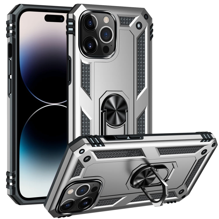 جراب هاتف مقاوم للصدمات مصنوع من مادة TPU + PC مع حامل حلقي، مناسب لأجهزة iPhone 14 وiPhone 14 Plus وiPhone 14 Pro وiPhone 14 Pro Max