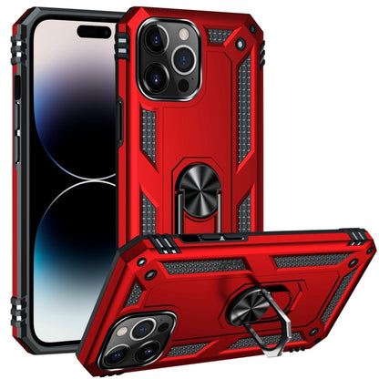 جراب هاتف مقاوم للصدمات مصنوع من مادة TPU + PC مع حامل حلقي، مناسب لأجهزة iPhone 14 وiPhone 14 Plus وiPhone 14 Pro وiPhone 14 Pro Max