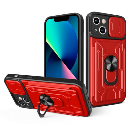 جراب هاتف منزلق من مادة TPU + PC مع فتحة بطاقة، لهاتف iPhone 14، وiPhone 14 Pro، وiPhone 14 Plus، وiPhone 14 Pro Max