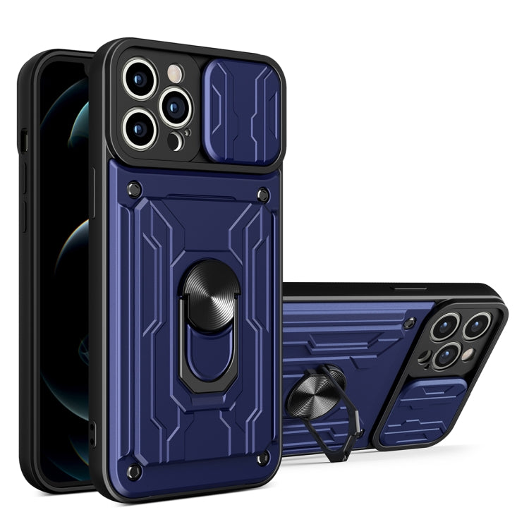 جراب هاتف منزلق من مادة TPU + PC مع فتحة بطاقة، لهاتف iPhone 14، وiPhone 14 Pro، وiPhone 14 Plus، وiPhone 14 Pro Max