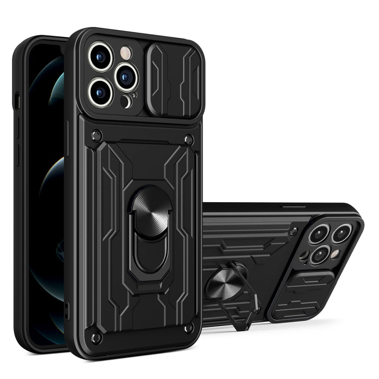 جراب هاتف منزلق من مادة TPU + PC مع فتحة بطاقة، لهاتف iPhone 14، وiPhone 14 Pro، وiPhone 14 Plus، وiPhone 14 Pro Max