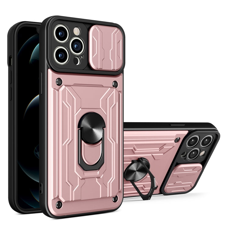 جراب هاتف منزلق من مادة TPU + PC مع فتحة بطاقة، لهاتف iPhone 14، وiPhone 14 Pro، وiPhone 14 Plus، وiPhone 14 Pro Max