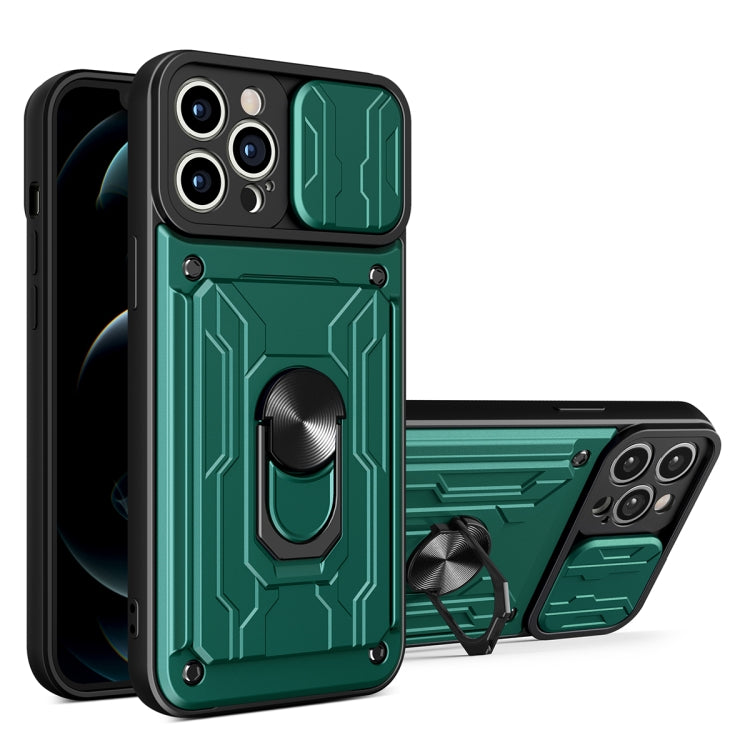 جراب هاتف منزلق من مادة TPU + PC مع فتحة بطاقة، لهاتف iPhone 14، وiPhone 14 Pro، وiPhone 14 Plus، وiPhone 14 Pro Max