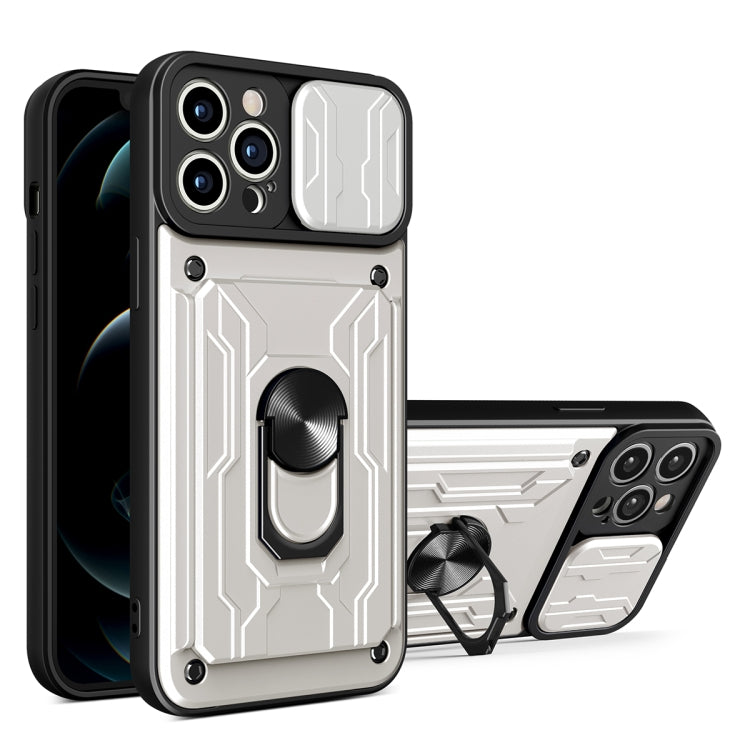 جراب هاتف منزلق من مادة TPU + PC مع فتحة بطاقة، لهاتف iPhone 14، وiPhone 14 Pro، وiPhone 14 Plus، وiPhone 14 Pro Max