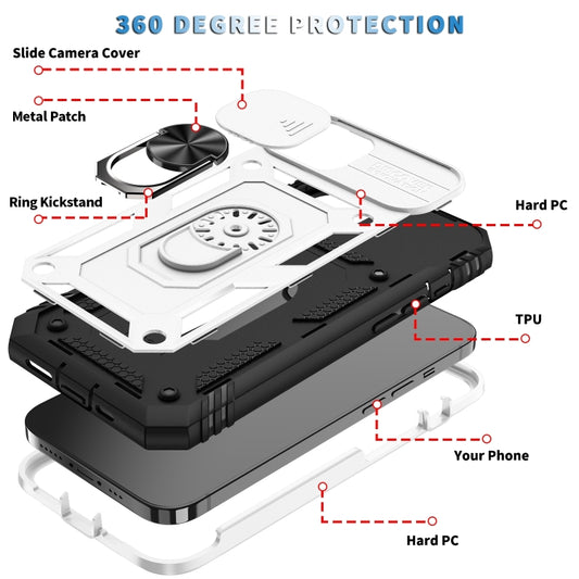 غطاء حماية للكاميرا بتصميم منزلق مصنوع من مادة TPU + PC، مناسب لأجهزة iPhone 14 وiPhone 14 Plus وiPhone 14 Pro وiPhone 14 Pro Max