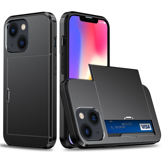 جراب هاتف واقٍ مقاوم للصدمات مع فتحة بطاقة منزلقة، لهاتف iPhone 14، وiPhone 14 Plus، وiPhone 14 Pro، وiPhone 14 Pro Max
