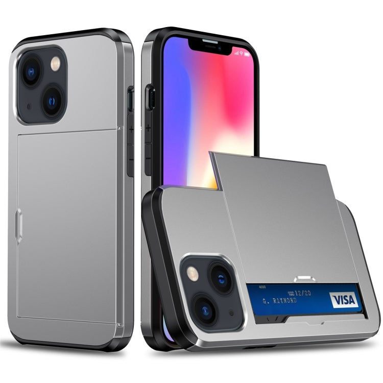 جراب هاتف واقٍ مقاوم للصدمات مع فتحة بطاقة منزلقة، لهاتف iPhone 14، وiPhone 14 Plus، وiPhone 14 Pro، وiPhone 14 Pro Max