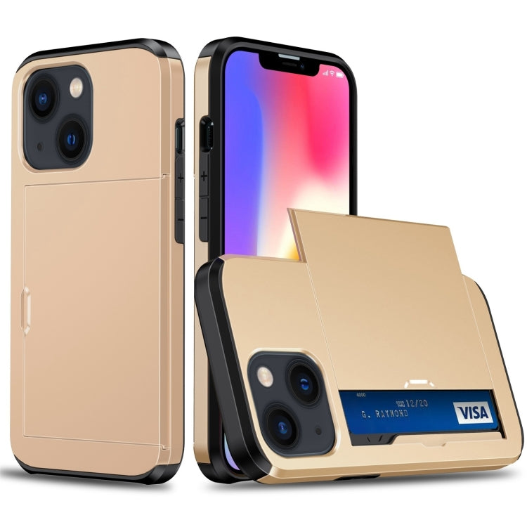 جراب هاتف واقٍ مقاوم للصدمات مع فتحة بطاقة منزلقة، لهاتف iPhone 14، وiPhone 14 Plus، وiPhone 14 Pro، وiPhone 14 Pro Max