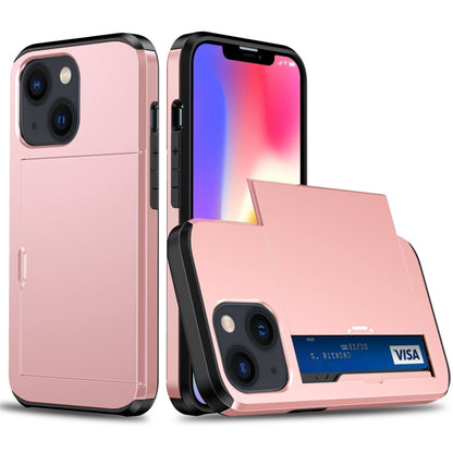 جراب هاتف واقٍ مقاوم للصدمات مع فتحة بطاقة منزلقة، لهاتف iPhone 14، وiPhone 14 Plus، وiPhone 14 Pro، وiPhone 14 Pro Max
