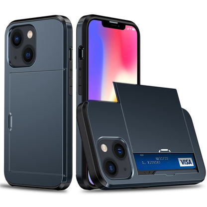 جراب هاتف واقٍ مقاوم للصدمات مع فتحة بطاقة منزلقة، لهاتف iPhone 14، وiPhone 14 Plus، وiPhone 14 Pro، وiPhone 14 Pro Max
