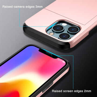 جراب هاتف واقٍ مقاوم للصدمات مع فتحة بطاقة منزلقة، لهاتف iPhone 14، وiPhone 14 Plus، وiPhone 14 Pro، وiPhone 14 Pro Max