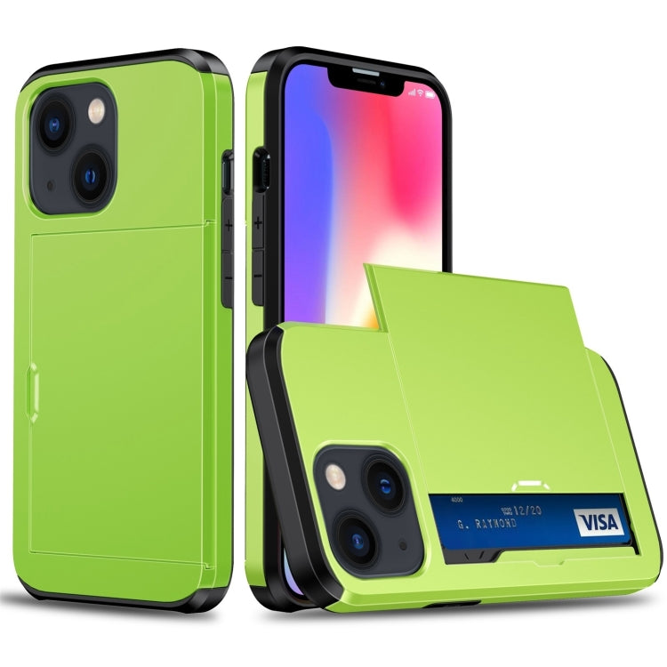 جراب هاتف واقٍ مقاوم للصدمات مع فتحة بطاقة منزلقة، لهاتف iPhone 14، وiPhone 14 Plus، وiPhone 14 Pro، وiPhone 14 Pro Max