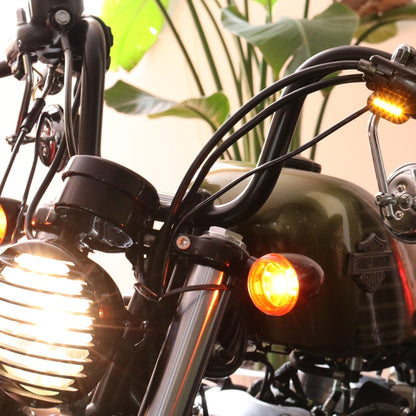 HP-Z058 Motorcycle Modified Rearview Mirror LED Turn Signal Light for Harley Sportsters XL 883 / 1200