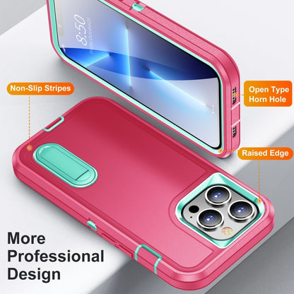 3 in 1 Rugged Holder Phone Case, For iPhone 14, For iPhone 14 Plus, For iPhone 14 Pro, For iPhone 14 Pro Max